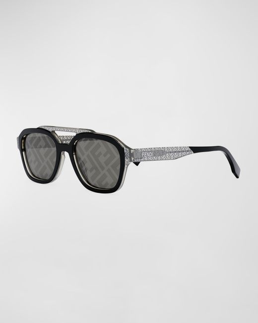 Fendi Monogram Acetate Double-Bridge Sunglasses