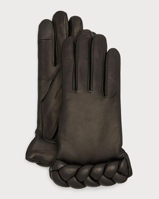 Agnelle Edith Braided Leather Gloves