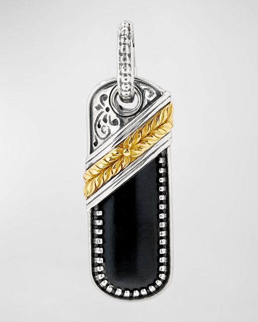 Konstantino Gold Oblong Pendant with Black