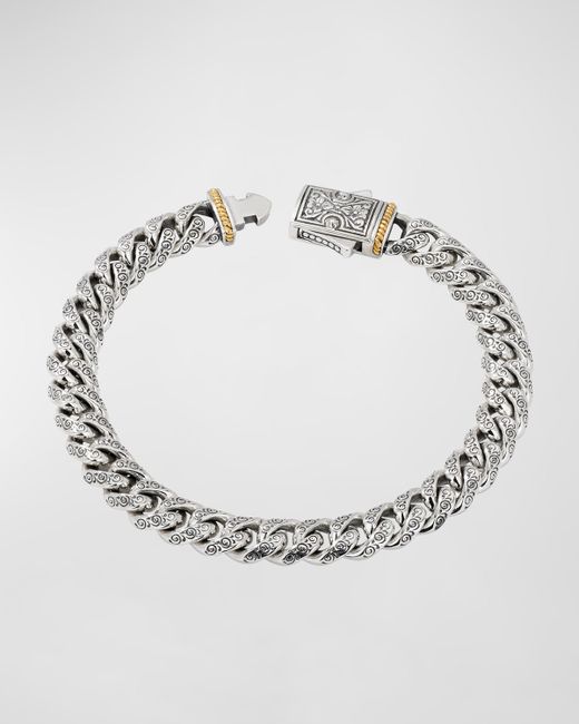Konstantino Engraved Chain Bracelet with 18k Gold