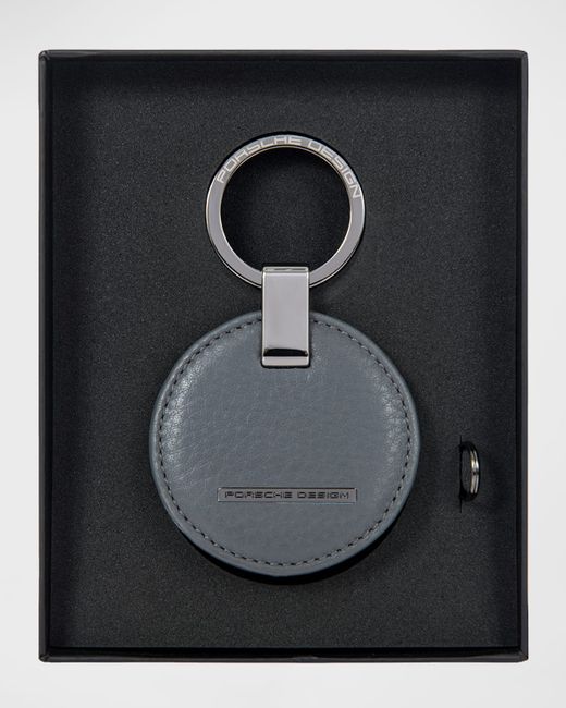Porsche Design Circle Leather Logo Keyring