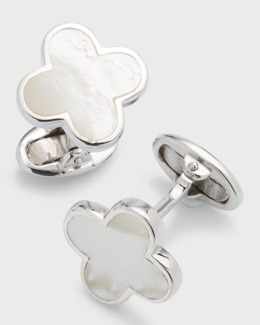 Jan Leslie Mother-of-Pearl Clover Cuff Links