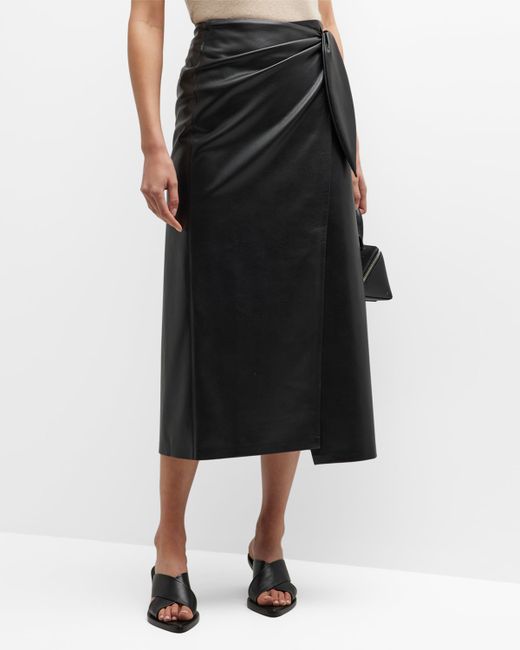 Nanushka Amas Faux Leather Midi Skirt