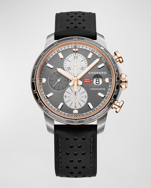 Chopard Limited Edition 44mm Mille Miglia Chronograph Watch with Perforated Leather Strap