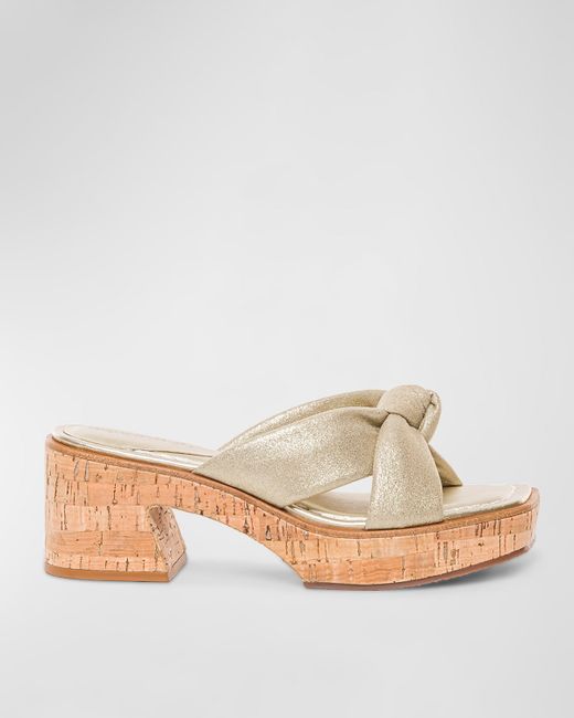 Bernardo Jolie Metallic Knot Platform Sandals