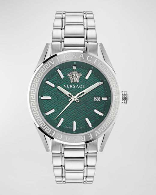 Versace V-Code Greca Stainless Steel Bracelet Watch 42mm