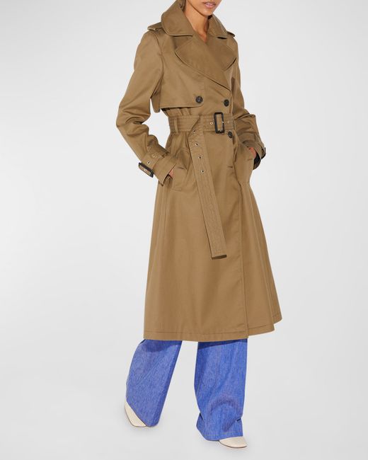 CALLAS Milano Belted Double-Breasted A-Line Trench Coat