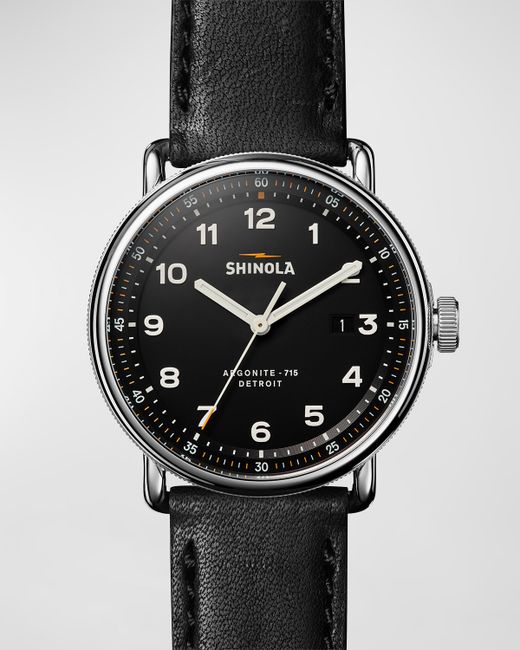 Shinola Canfield Leather Watch 43mm