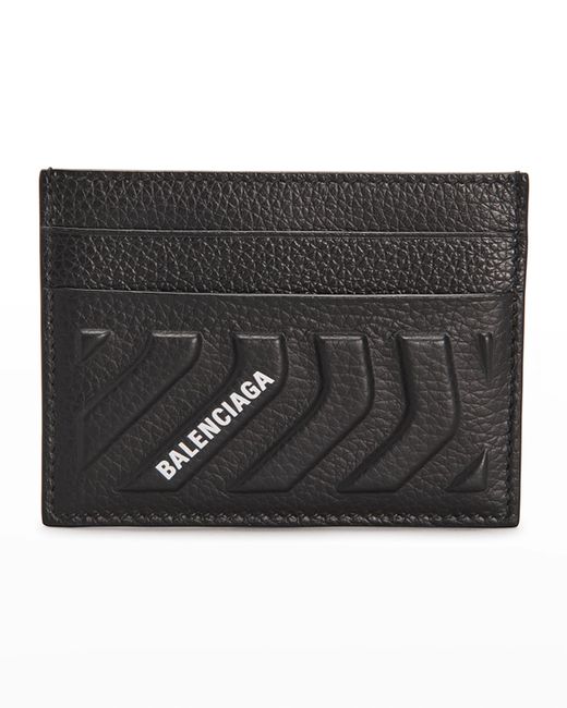 Balenciaga Embossed Leather Logo Card Holder