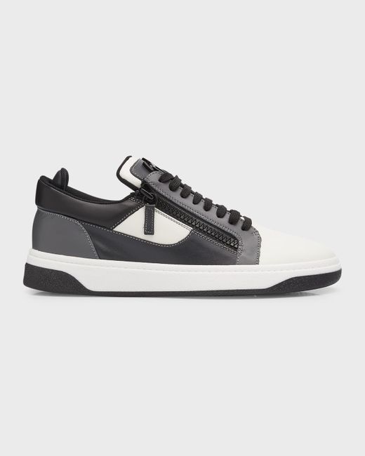 Giuseppe Zanotti Design Leather Low-Top Zip Sneakers