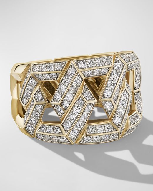 David Yurman Carlyle Ring with Diamonds in 18K Gold 16mm 6