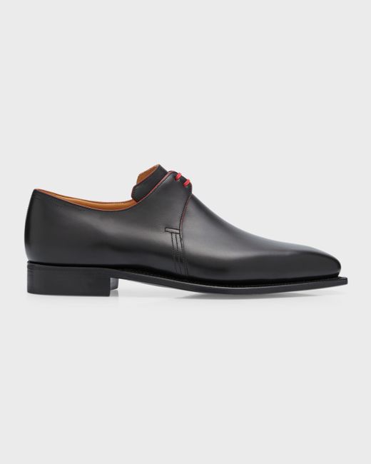 Corthay Arca Calf Leather Derby Shoe with Red Piping
