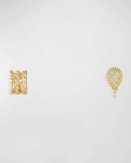 Boucheron 18K Gold Serpent Boheme Extra-Small Asymmetric Diamond Earrings