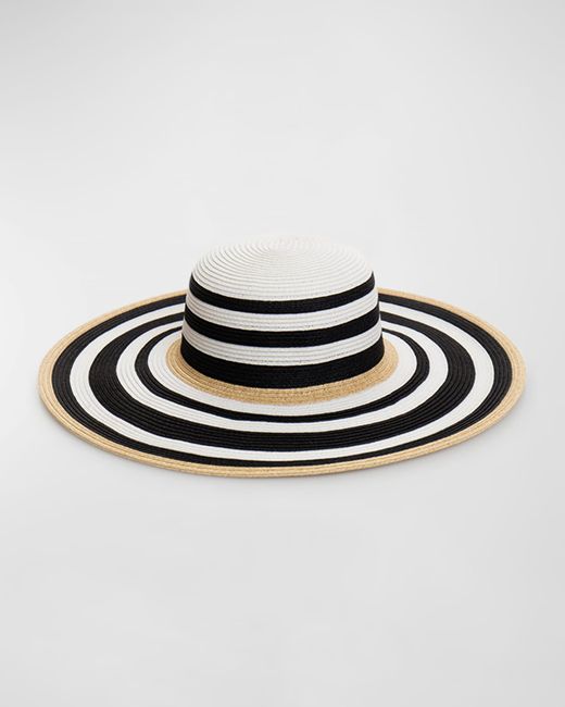 Pia Rossini Dynasty Striped Floppy Hat