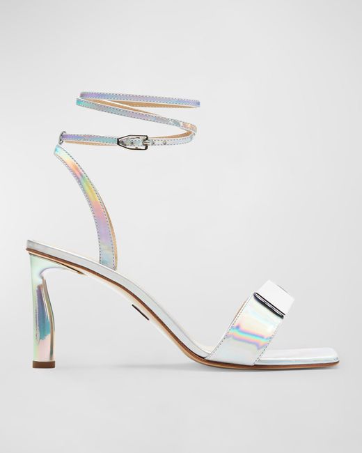 Paul Andrew Iridescent Cube Ankle-Strap Sandals