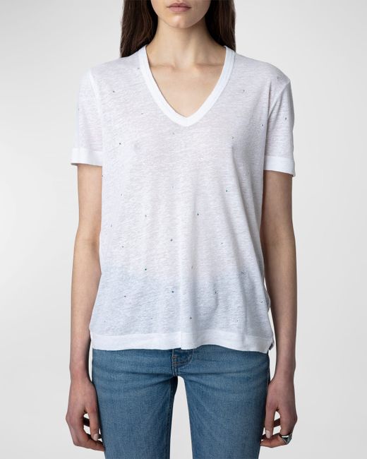 Zadig & Voltaire Wassa Crystal-Embellished T-Shirt