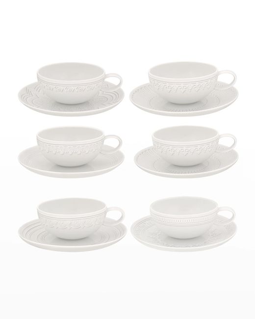 Vista Alegre Ornament Teacups Saucers Set of 6