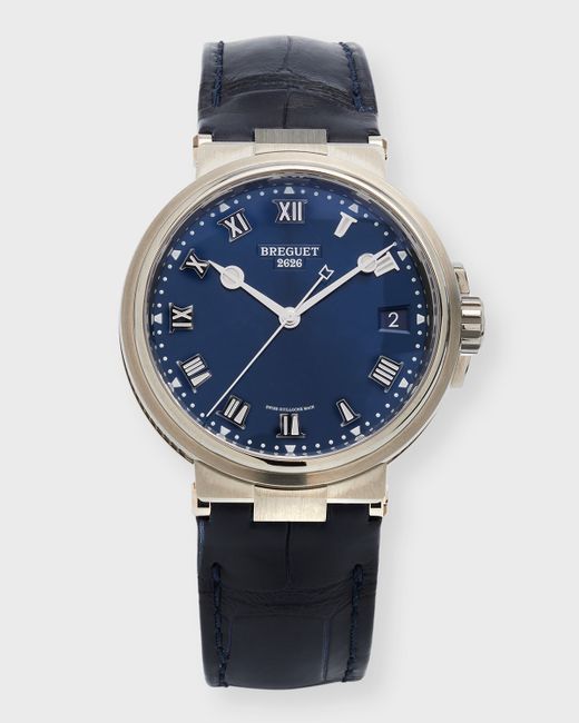 Breguet Titanium Marine Dial Watch with Leather Strap