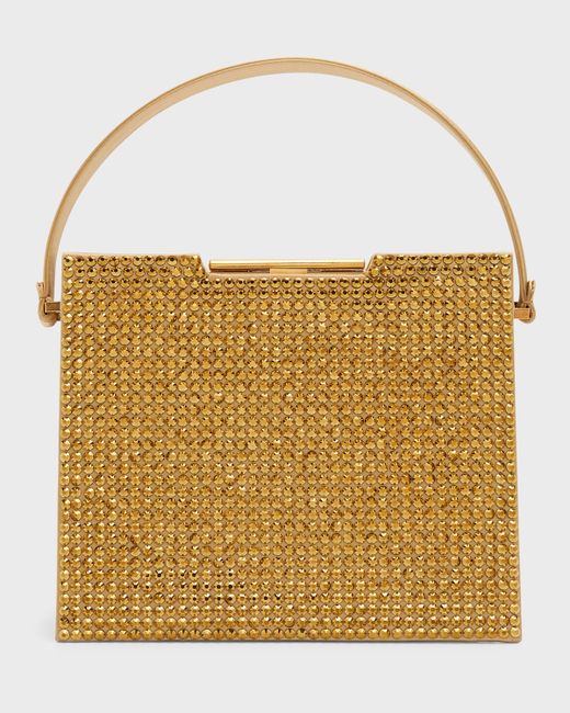 Giorgio Armani Crystal-Embellished Satin Top-Handle Bag