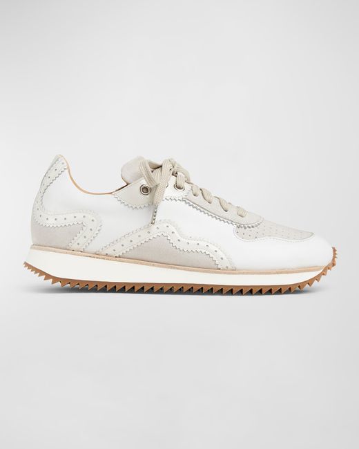 The Office of Angela Scott The Remi Perforated Suede Low-Top Sneakers