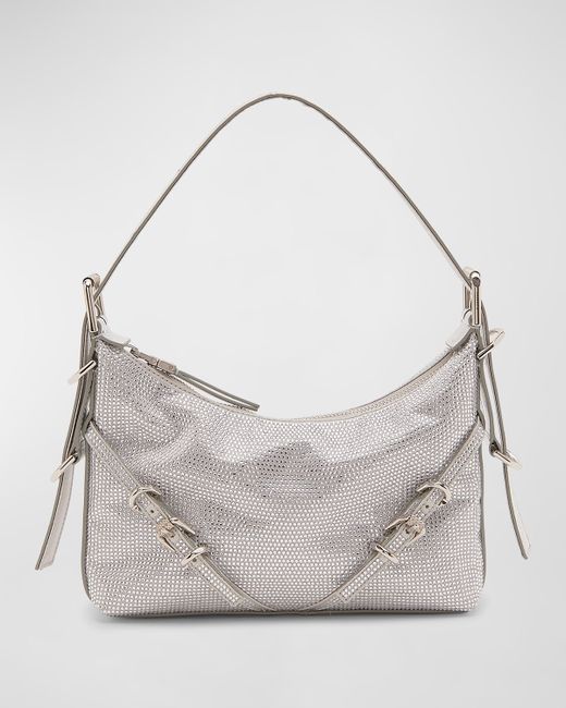 Givenchy Mini Voyou Shoulder Bag in Strass Leather and Silk