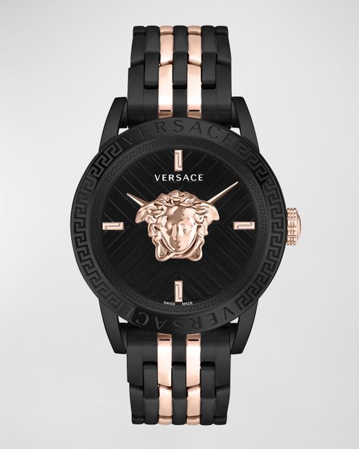 Versace V-Code Medusa Head Two-Tone Bracelet Watch 43mm