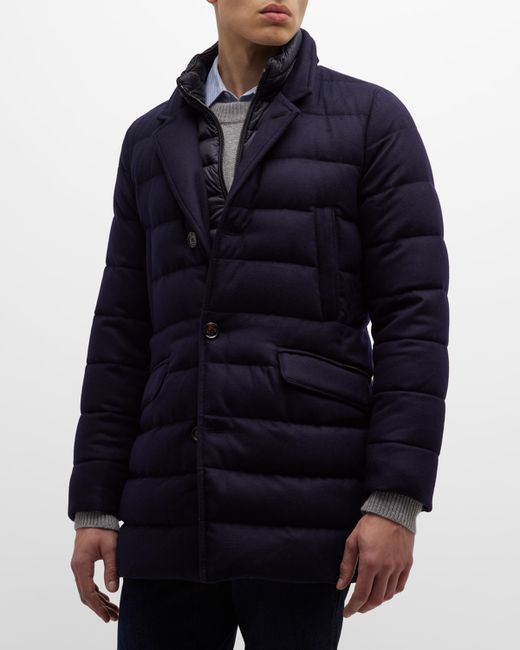 Moorer Quilted Puffer Button-Front Jacket
