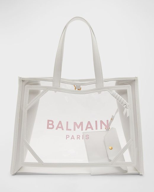 Balmain B Army Medium Clear Shopper Tote Bag
