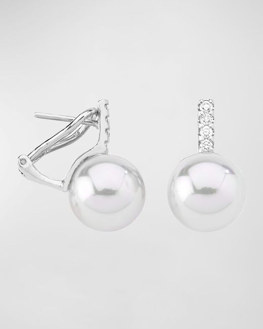 Majorica Selene Cubic Zirconia and Pearl Omega Earrings