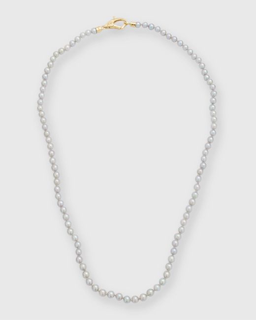 Marco Ta Moko 18k Freshwater Grey Pearl Beaded Necklace 20