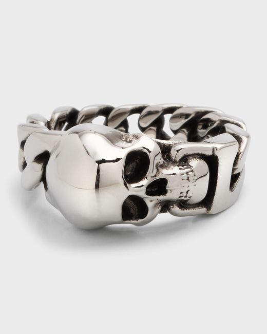 Alexander McQueen Skull Curb Chain Ring
