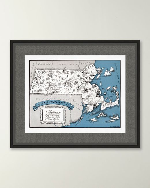 Wendover Art Group Pictorial Map of Massachusetts