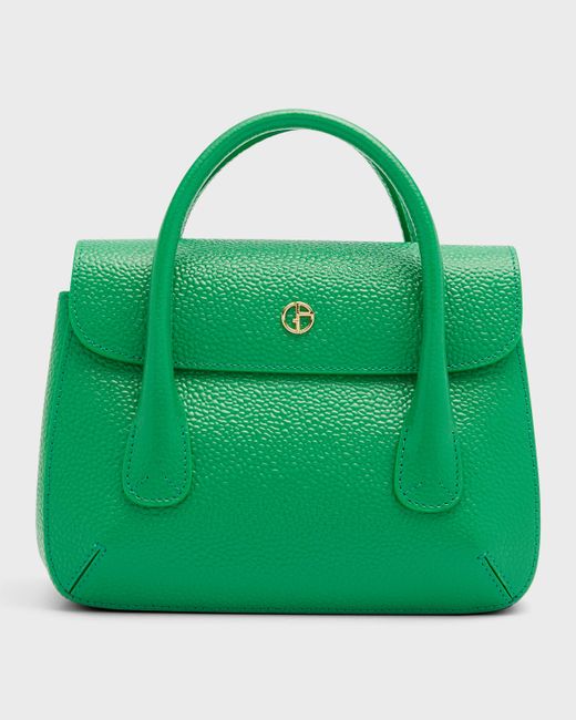 Giorgio Armani Mini Textured Leather Top-Handle Bag