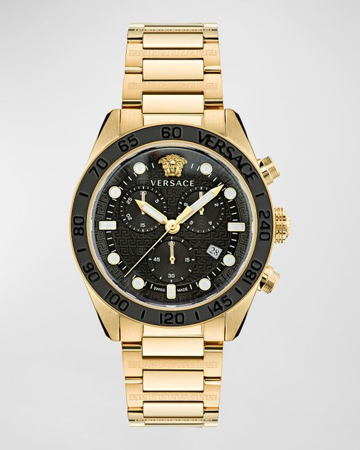 Versace Greca Dome IP Yellow Gold Bracelet Watch 43mm