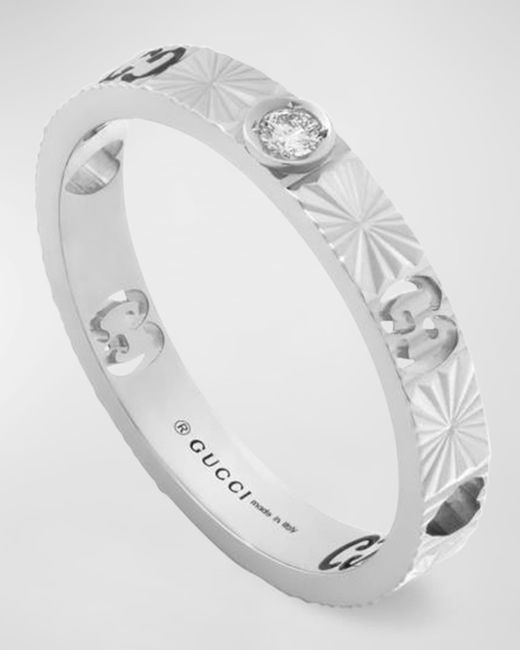 Gucci 18k Icon Diamond Heart Ring