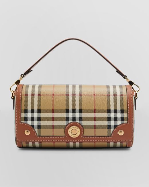 Burberry Note Small Check Top-Handle Bag