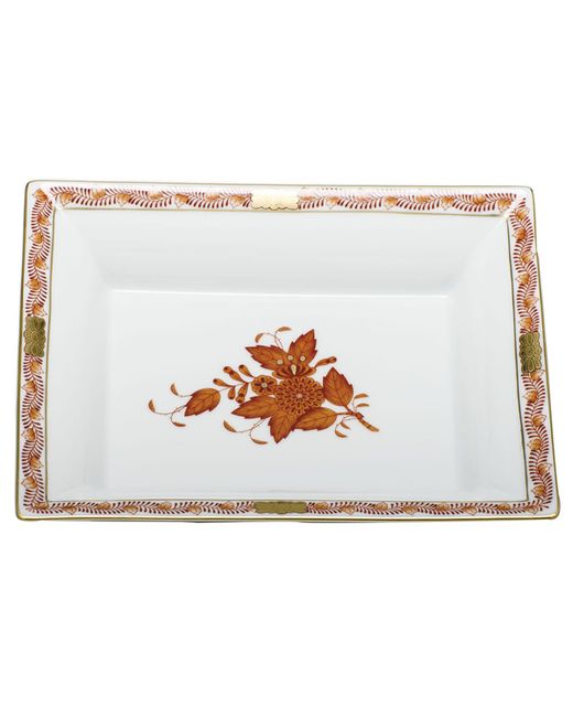 Herend Chinese Bouquet Rust Jewelry Tray