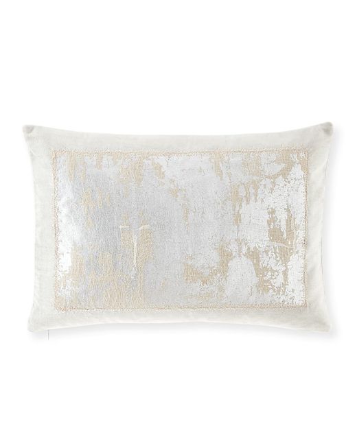 Michael Aram Distressed Metallic Lace Decorative Pillow