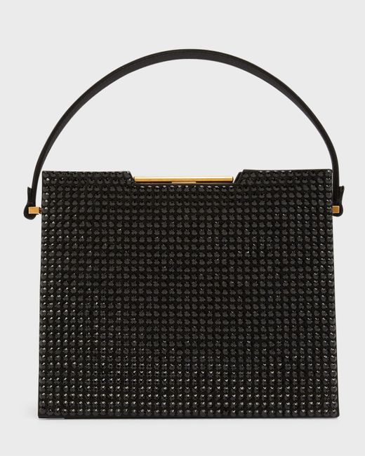 Giorgio Armani Crystal-Embellished Satin Top-Handle Bag