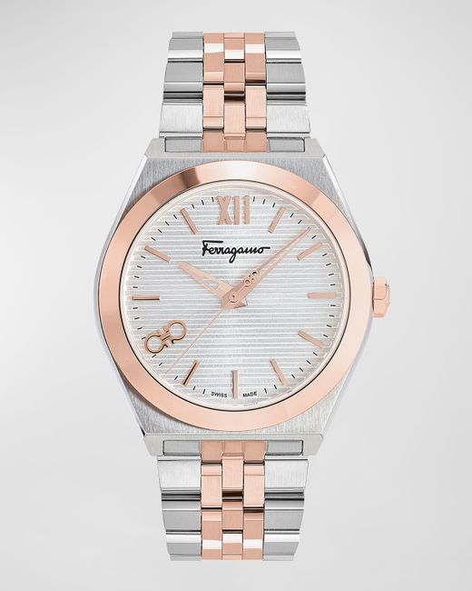 Ferragamo Vega New IP Rose Gold Two-Tone Bracelet Watch 40mm