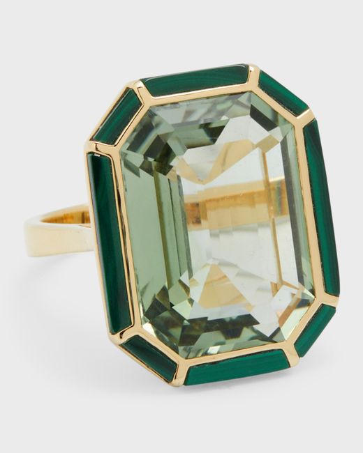 Goshwara 18K Yellow Gold Emerald-Cut Prisiolite Ring 6.75