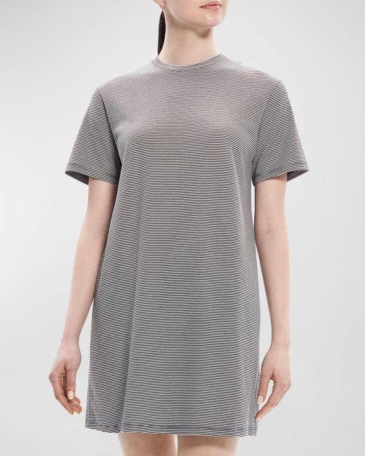 Theory Short-Sleeve Knit Mini Shirtdress