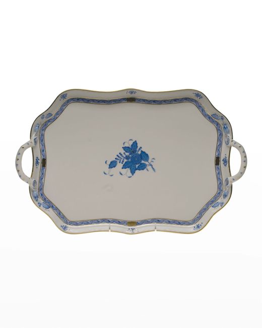 Herend Chinese Bouquet Rectangular Tray with Handles