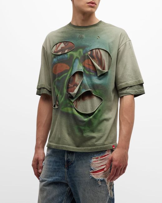 Diesel T-Wasy Ripped Graphic T-Shirt