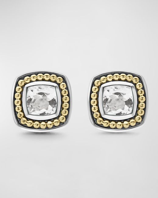 Lagos 18K Gold Caviar Topaz Stud Earrings in Sterling