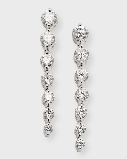 Neiman Marcus Diamonds 18K Gold Graduated Diamond Drop Earrings 2.9tcw