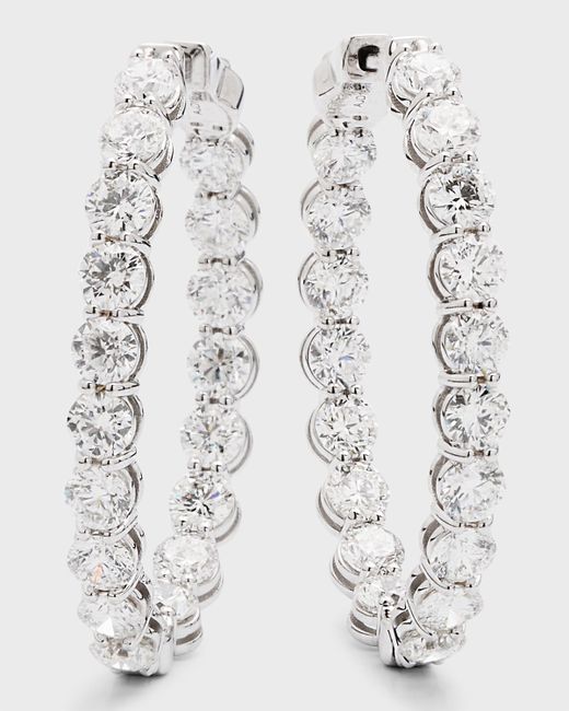 Neiman Marcus Diamonds 18K Gold Diamond Oval Hoop Earrings 9.18tcw
