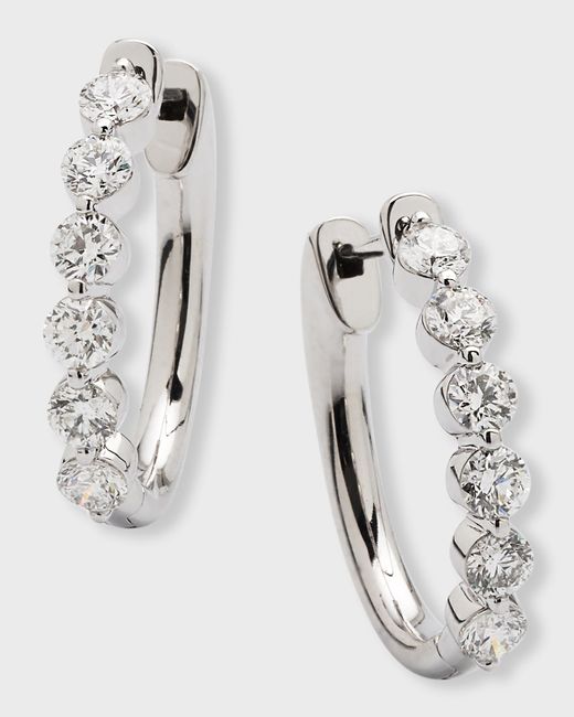 Neiman Marcus Diamonds 18k Gold Diamond Hoop Earrings 1.5 ct..75