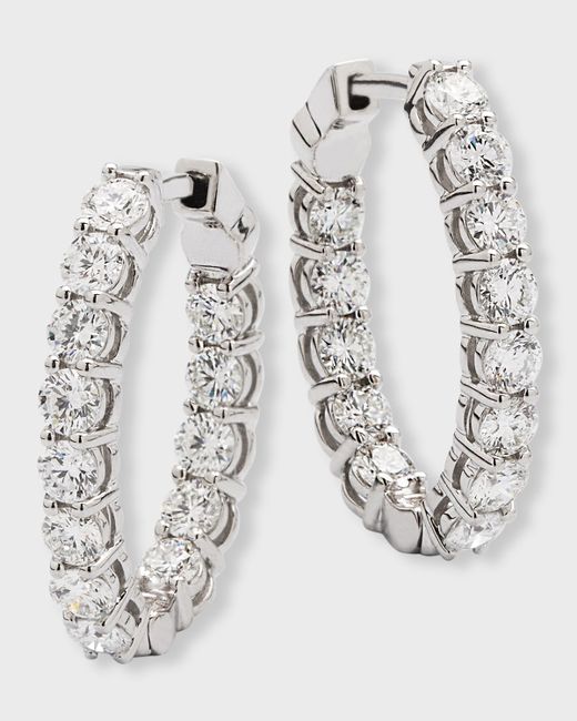 Neiman Marcus Diamonds 18K Gold Diamond Oval Hoop Earrings 2.73tcw