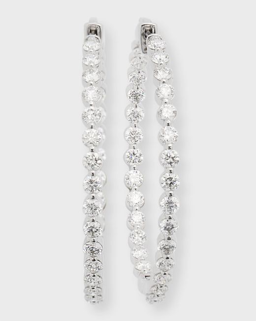 Neiman Marcus Diamonds 18K Gold Diamond Hoop Earrings 1.5L